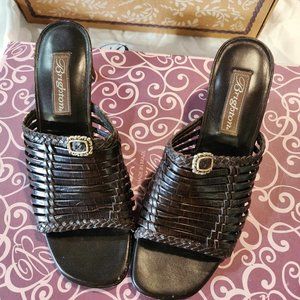 Brighton Freddi Leather Slide Brown size 7 1/2